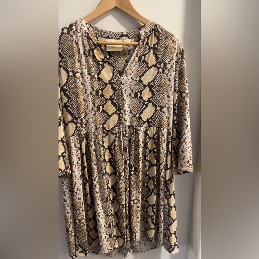 Anthropologie Maeve Snakeskin Print Dress